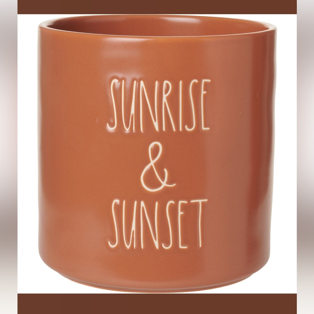 Rae Dunn Sunrise and Sunset Cylinder Planter - 8”